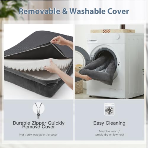 XL Extra Large Orthopedic for Senior Dog Bed Comfy Sleeping (Dark Gery / X-L (41x28x7in))