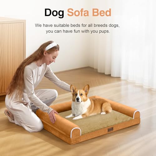Orthopedic Dog Bed for Small Dogs (Orange / 24.0"L x 16.0"W x 5.5"Th)