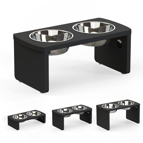 Elevated Dog Bowls (Black / Medium: 7'' Tall-40oz Bowl)