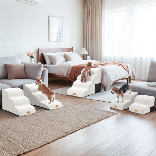 High Density Foam Dog Steps 4 Tiers (White / 28.5*15.7*20.5)