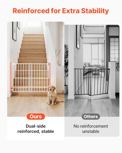 Pet Gate for Stairs (White / 28-43" Wide x 30" Tall)