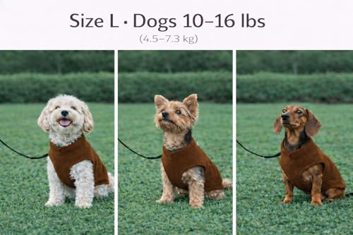 Dog Fleece Vest Sweater with Leash Ring (L (10-16lbs) / Chocolate Brown)