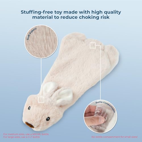 2-in-1 Stuffless Squeaky Dog Toy - Hare, Pig, Small (Multicolor/Pig & Hare / Small)