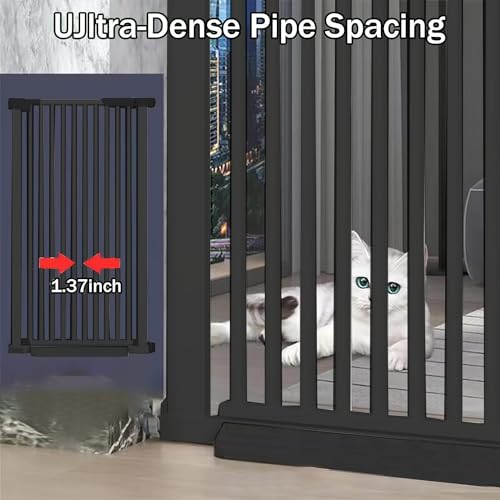 51.18 Inch Extra Tall Pet Gate (Black / 51 inch)