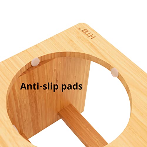 Elevated Dog Bowls (large-10"tall,48 Oz bowl / Bamboo)