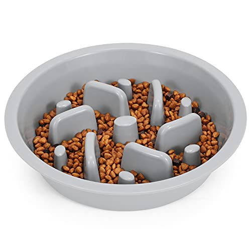 Dog Slow Feeder (2 Cups-Fit Opening 7.5"-8"Feeder / A-Light Grey)