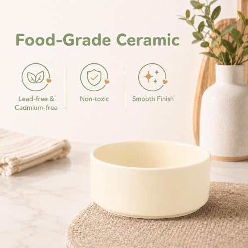 Ceramic Dog Bowls Elevated (Light Yellow)