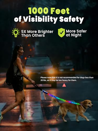 Light Up Dog Leash (Leash-5Ft)
