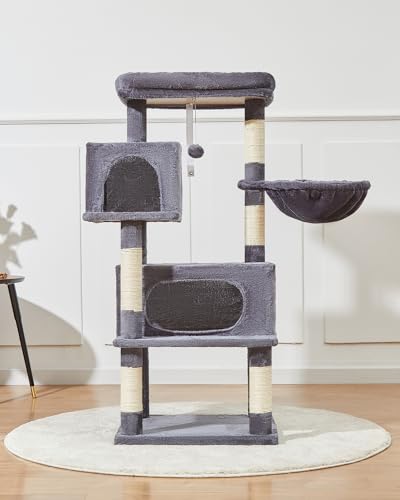 Cat Tree 49In Cat Tower for Indoor Cats Large Adult (Smoky Gray / 49.2 Inches)