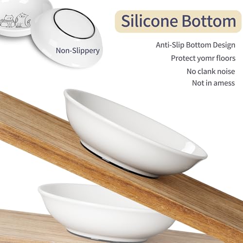Non Slip Cat Food Bowls (cute drawing cat)