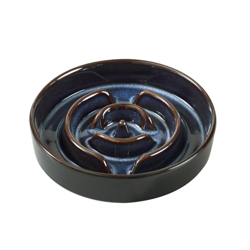 Ceramic Slow Feeder Dog Bowls (1 x Starry Sky - A / L- 8.2inch / 1.6 Cups)
