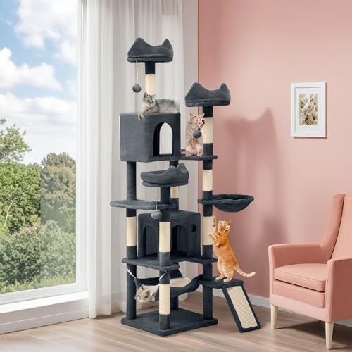 75 Inch Tall Cat Tree Indoor (Dark Gray / 75 inch)