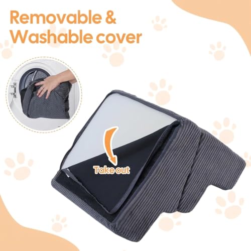 Dog Ramp for Bed (Grey / Extra Wide 3 Step)
