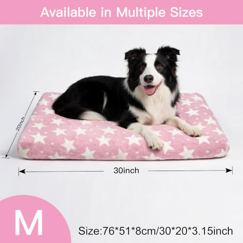 Orthopedic Dog Bed for Large Dogs (M(30"*20"*3.1") / Big&Little Stars Pink-1pc)