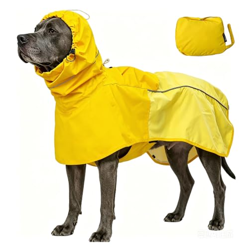 Dog Raincoat Waterproof Rain Jacket for Small Medium Large Dogs (Mineral Yellow / Small(8-13lb))