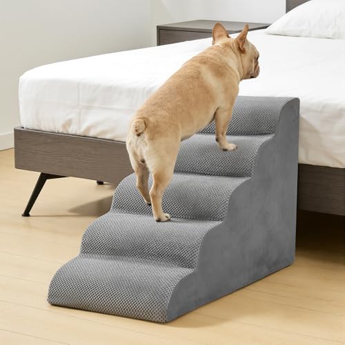 Dog Stairs for Small Dogs and Cats (Grey / Round-22.8"H)