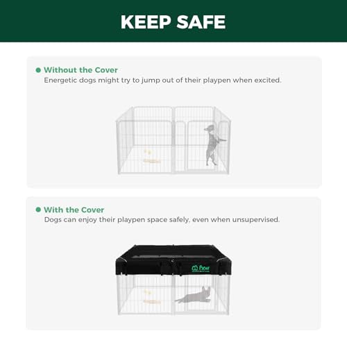 Homeplus Indoor Dog Playpen with Mesh Top Cover (White / 24"H)