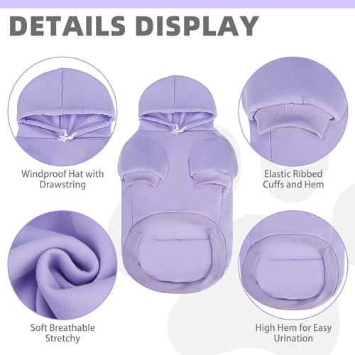 Dog Hoodie for Large Medium Small Dogs (Lavender / Small/Medium)