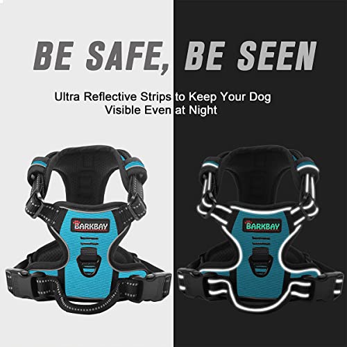 Dog Harness No Pull for Small Sized Dog Front Back Clips (Small(Chest:19.5-26") / Blue)