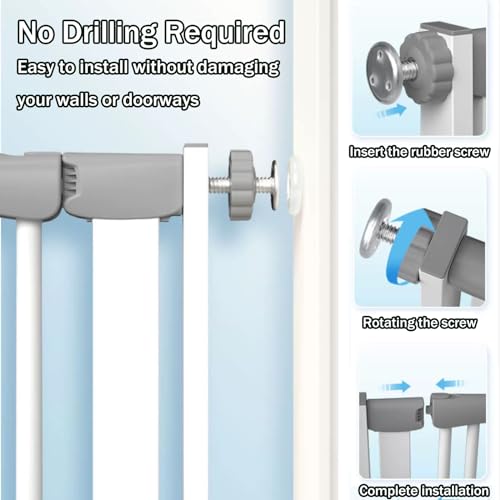 51.18 Inch Extra Tall Pet Gate (White / 51 inch)