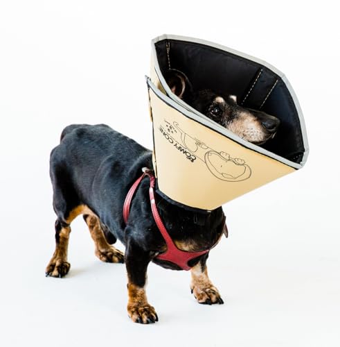 Comfy Cone Pet Cone for Dogs (Tan / SL(Neck to Nose 8"))