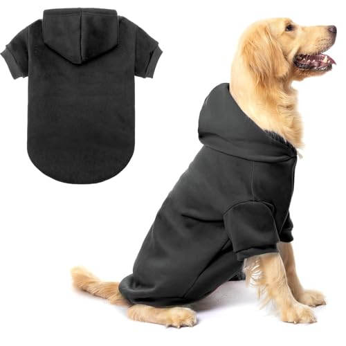 Dog Hoodie for Large Dogs (#2 Black(Plain) / Large (All Breed Sizes))