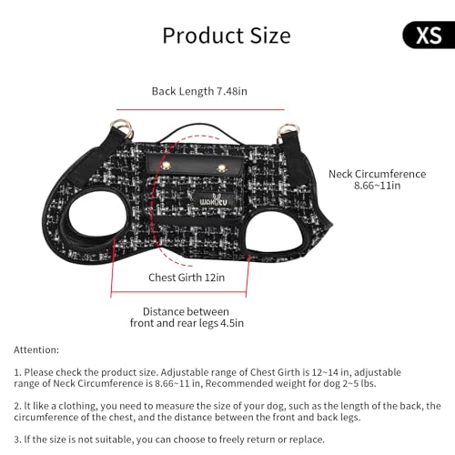Dog Lift Harness Dog Carrier Sling for Small Dogs & Cats (X-Small(2-5 LBS) / 2.0 Black)