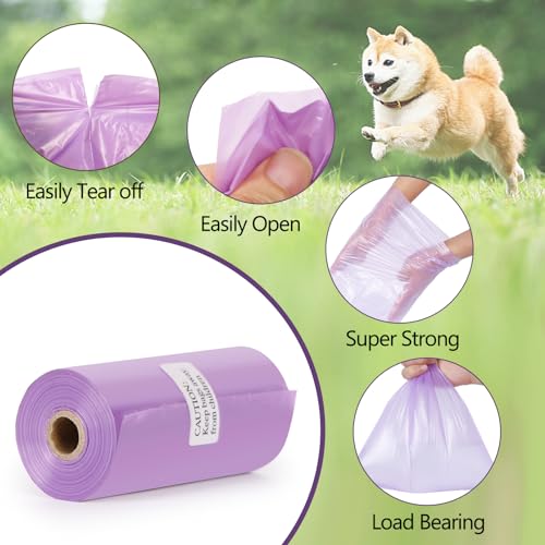 Dog Poop Bags Rolls (Purple / 20 Count (Pack of 57))