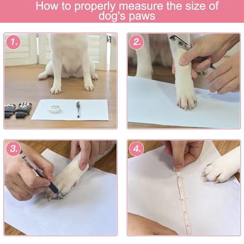 6PCS Anti Slip Dog Socks to Prevent Licking Paws (XX-small (6 Count) / Pink)