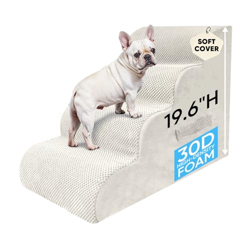 4 Step Pet Stairs for High Beds & Sofas (Beige / 4-step 19.6"H)