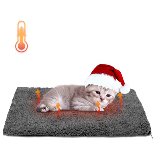 Self Warming Cat Bed (19.7"L x 15.7"W x 1.0"Th / Dark grey&amp;Black)