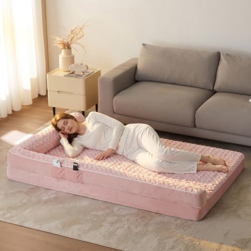 Orthopedic Washable Dog Bed (Pink / 61.0"l x 43.0"w x 7.5"th)