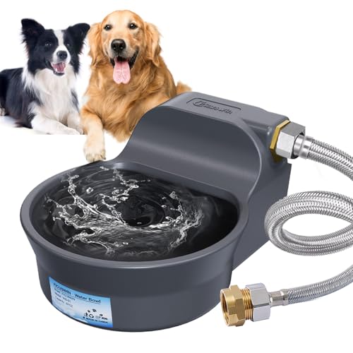 Automatic Dog Water Bowl Dispenser Patented 70OZ Water Dispenser for Dogs 2L Water Bowl Fit 3 (Grey / 70 oz)