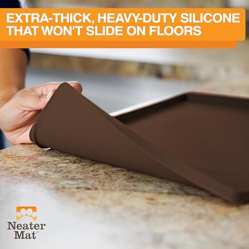 Neater Mat Pet Mats for Food and Water (32"L x 24"W / Brown)