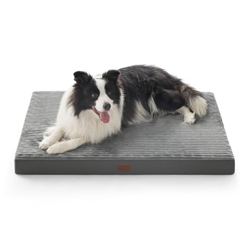 ComfyFleece XL Dog Bed for Crate with Washable Cover (41x27x3.3 / Charcoal Grey)