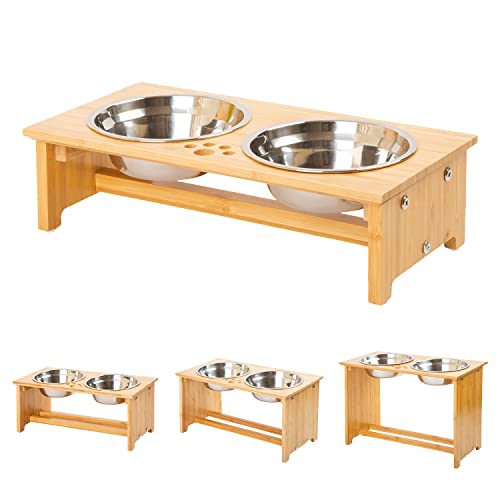 FOREYY Raised Pet Bowls for Cats and Small Dogs (4'' Tall-20 oz bowl)