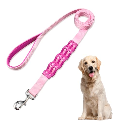 Heavy Duty Dog Leash with Soft Padded Handle (Pink-B)
