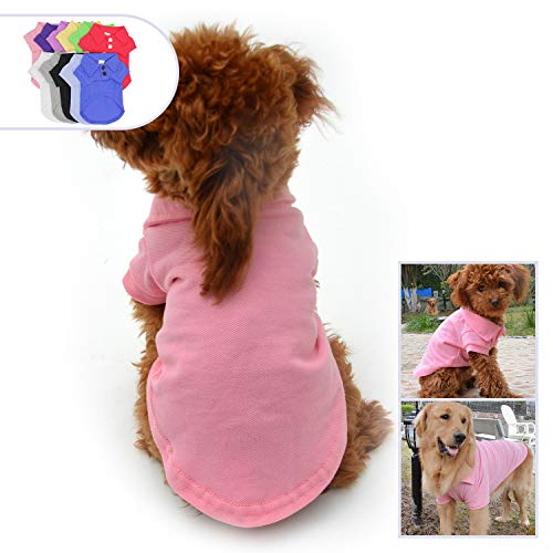 Basic Dog Polo Shirts Premium Cotton (XXXL (-75lbs) / Pink)