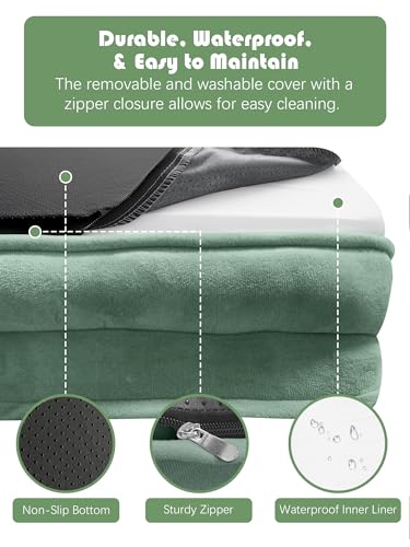 Orthopedic Dog Bed with Sides (42.0"L x 32.0"W x 6.5"Th / Green)