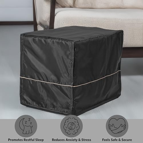 Small Dog Crate Cover (Black / 24.0"L x 18.0"W x 24.0"H)
