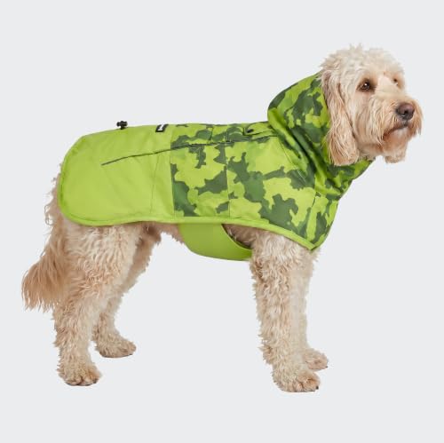 Dog Raincoat Waterproof Rain Jacket w (Camo Lime / XX-Large)