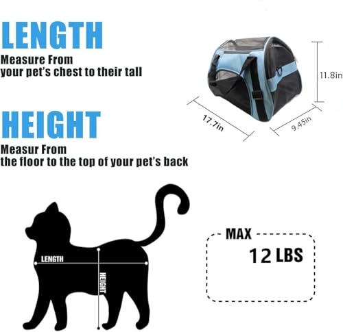Cat Carrier Soft (Medium-Blue)