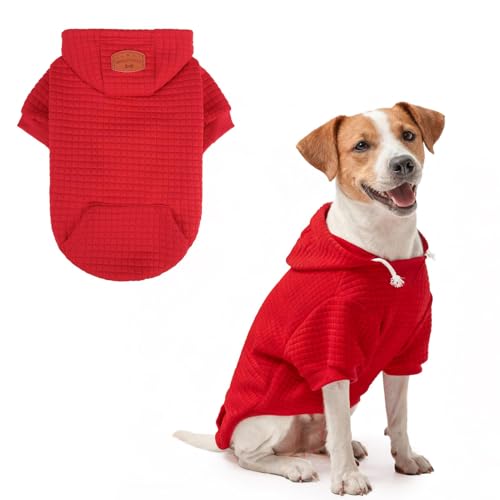 Dog Hoodies Sweater for Small Dogs (Red / S (Back: 12",Chest: 16", Neck: 10"))