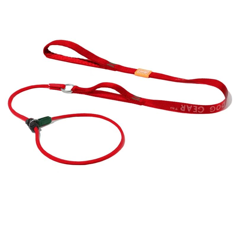 Slip Lead Dog Leash with 2 Spring (Red / 5.0FT)