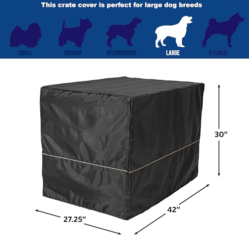 Large Dog Crate Cover (Black / 42.0"L x 28.0"W x 42.0"H)