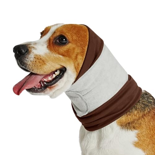 Dog Calming Hoodie for Anxiety Relief (Brown / Large)
