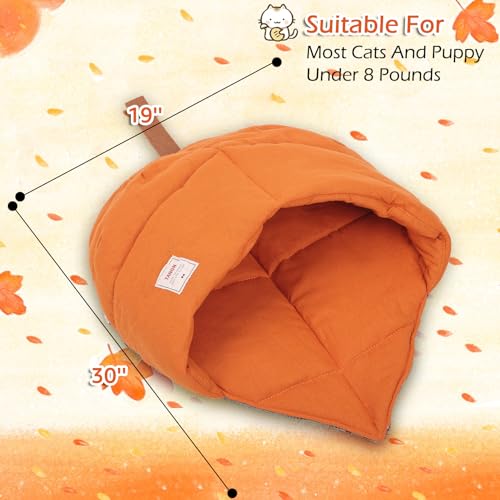 Cat Sleeping Bag Cave Bed with Non (Orange / M)