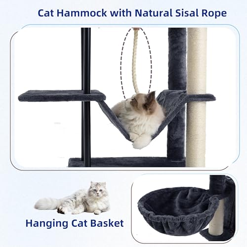 Cat Tree Cat Tower for Indoor Cats (43.3 inches / Smoky gray)
