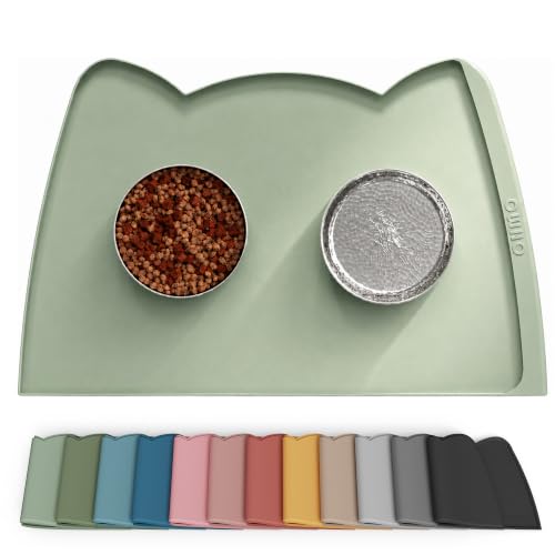 Large Dog Food Mat (24"L x 15"W / Sage Green)