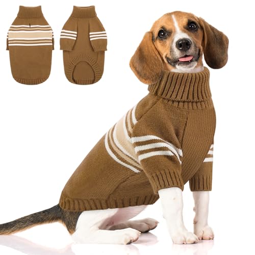 Dog Striped Knitted Sweater (X-Large / Brown)